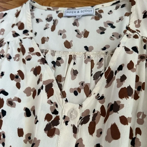 Piper & Scoot Cream Brown Maxi Dress S - Picture 3 of 15